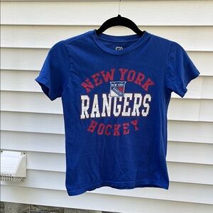 NHL Blue and Red Short Sleeve Tees for Rangers Fans